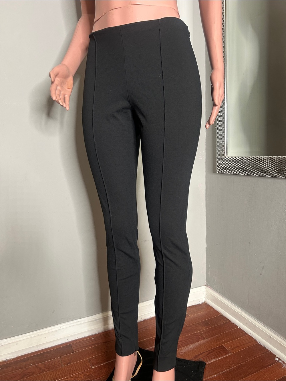 Polo by Ralph Lauren Black Slim Ponte Seam-Front Pants